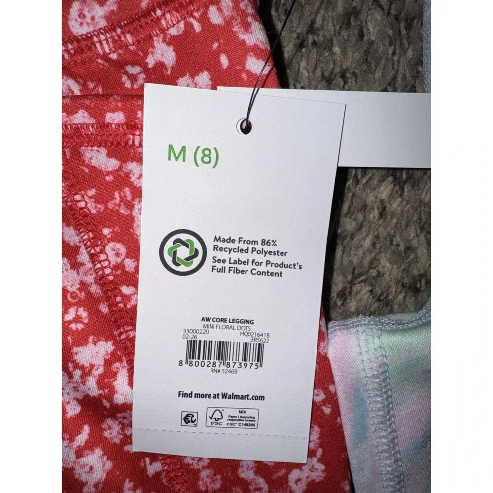 Lot Of 2 ATHLETIC WORKS Girls Leggings W/Pockets M 8-10